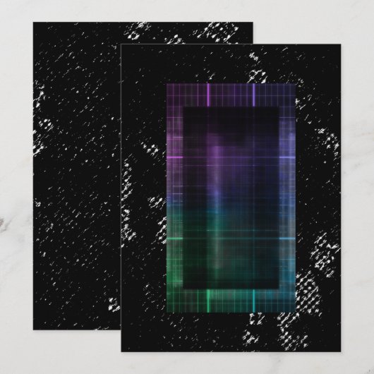 Cyberpunk Grunge Invitation Aankondiging (Voorkant / Achterkant)