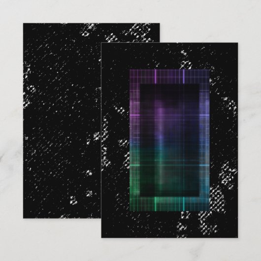 Cyberpunk Grunge Invitation Save The Date (Voorkant / Achterkant)