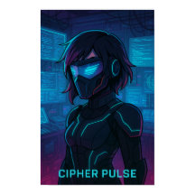 Cyberpunk Hacker Anime Meisje