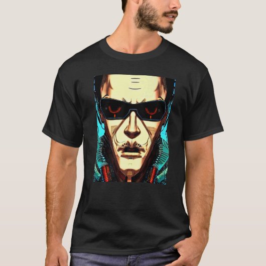 Cyberpunk Hacker Computer Geek 1 T-shirt (Voorkant)
