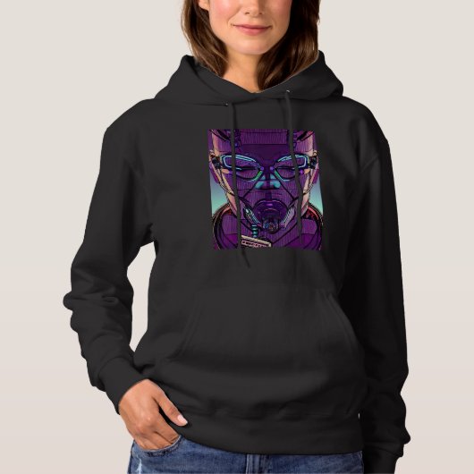 Cyberpunk Hacker Computer Geek design_4 Hoodie (Voorkant)