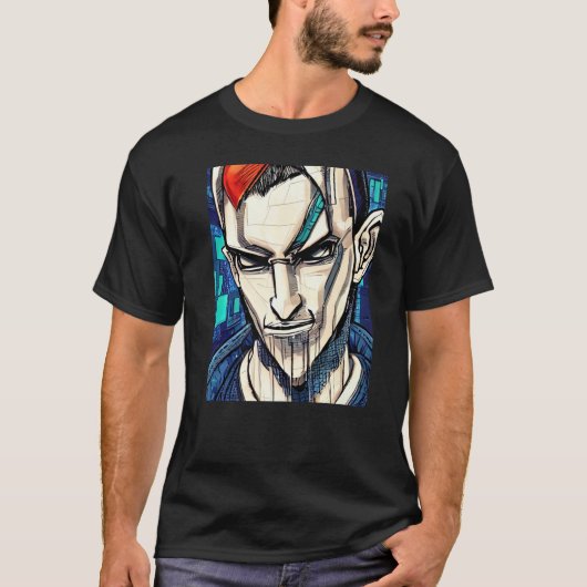 Cyberpunk Hacker Computer Geek design Premium_1 T-shirt (Voorkant)