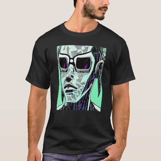 Cyberpunk Hacker Computer Geek design Premium_5 T-shirt (Voorkant)