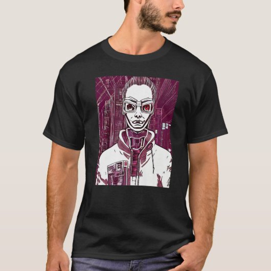 Cyberpunk Hacker Computer Geek design Premium_8 T-shirt (Voorkant)