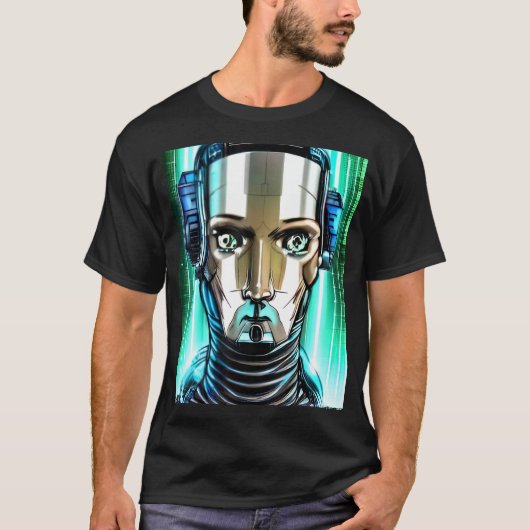 Cyberpunk Hacker Computer Geek design T-shirt (Voorkant)