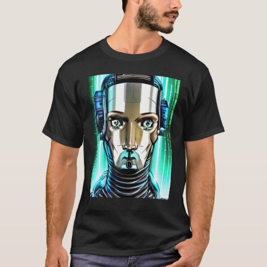 Cyberpunk Hacker Computer Geek design T-shirt (Voorkant)