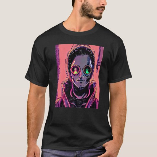 Cyberpunk Hacker Computer Geek ontwerp Premium_2 T-shirt (Voorkant)