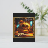 CYBERPUNK HALLOWEEN POMPOEN BRIEFKAART (Staand voorkant)