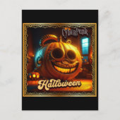 CYBERPUNK HALLOWEEN POMPOEN BRIEFKAART (Voorkant)