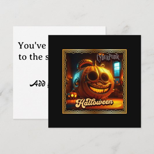 CYBERPUNK HALLOWEEN POMPOEN KAART (Voorkant / Achterkant)