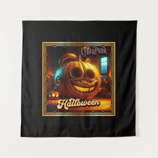 CYBERPUNK HALLOWEEN POMPOEN WANDKLEED (Voorkant)