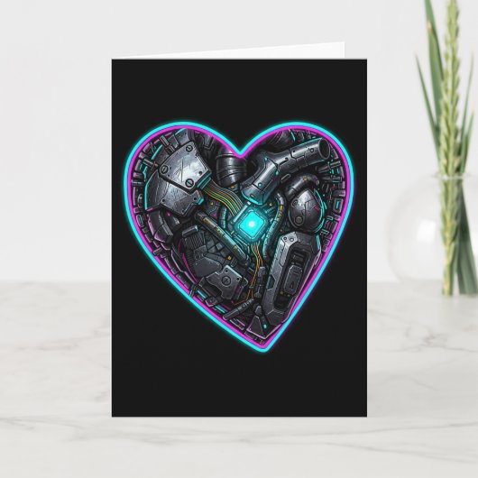Cyberpunk Hart Valentijnspols Kaart (Voorkant)