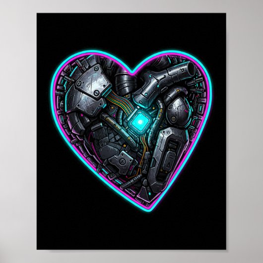 Cyberpunk Hart Valentijnspols Poster (Voorkant)
