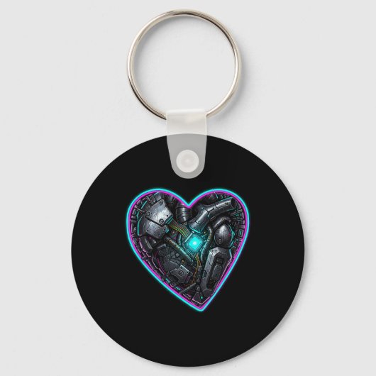 Cyberpunk Hart Valentijnspols Sleutelhanger (Voorkant)
