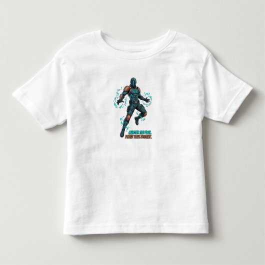Cyberpunk Held - Dynamische striptekeningen Kinder Shirts (Voorkant)