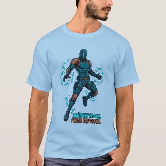 Cyberpunk Held - Stripverhaal Illustratie T-shirt (Voorkant)