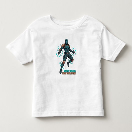 Cyberpunk Hero - Dynamic Comic Art Kinder Shirts (Voorkant)