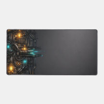 Cyberpunk Industriële Schroot Tech Bureaublad Mat