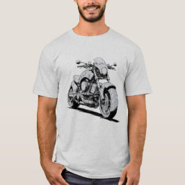 Cyberpunk Ink Tekening van Futuristische Motorfiet T-shirt