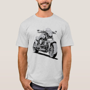 Cyberpunk Ink Tekening van Futuristische Motorfiet T-shirt