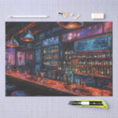 Cyberpunk inkschildering van een bar tissuepapier (Craft)