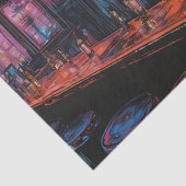 Cyberpunk Inkt Schilderij van een Bar Tissuepapier (Detail)
