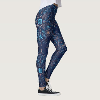 Cyberpunk Japans Kanji Neon Circuit Patroon Leggings