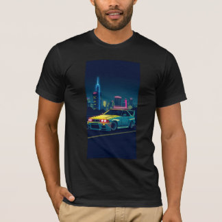 Cyberpunk JDM sportauto neon nachtstad T-shirt