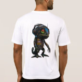 Cyberpunk Kameleon DJ Futuristische Kunst T-shirt (Achterkant)