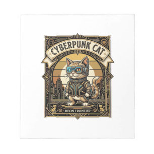 Cyberpunk Kat Kat Cyberpunk Vintage Notitieblok