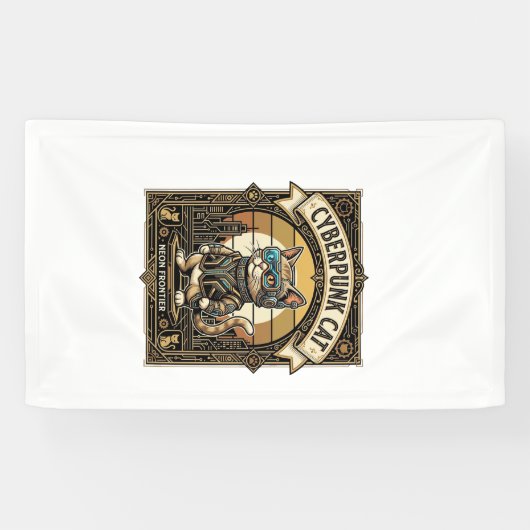 Cyberpunk Kat Kat Cyberpunk Vintage Spandoek (Horizontaal)
