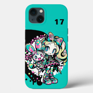 Cyberpunk Kawaii Anime Girl Custom Number Case-Mate iPhone Case