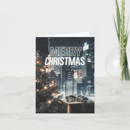 Cyberpunk Kerstmis Kaart