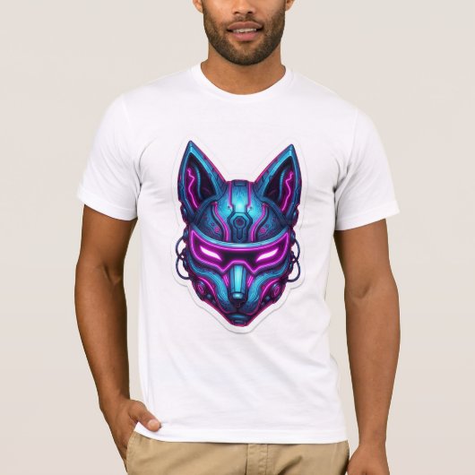 Cyberpunk Kitsune Masker T-shirt (Voorkant)