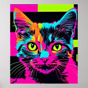 Cyberpunk Kitty Kunst Poster
