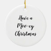 Cyberpunk Kleurrijke Ai Highland Koe Kerst Keramisch Ornament (Achterkant)