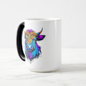 Cyberpunk Kleurrijke Ai Highland Koe Magische Mok (Voorkant links)