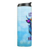 Cyberpunk Kleurrijke Ai Highland Koe Thermosbeker (Gedraaid links)