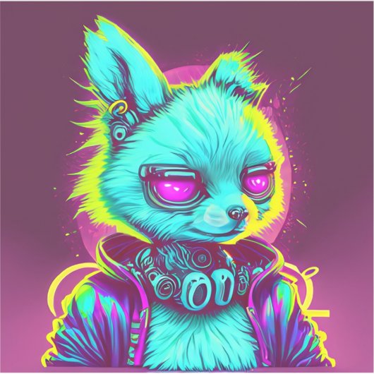 Cyberpunk Konijn 1 Sticker (Voorkant)