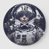 Cyberpunk Kosmische Navigator Wandklok (Voorkant)