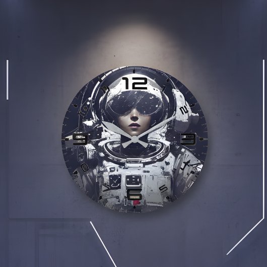 Cyberpunk Kosmische Navigator Wandklok