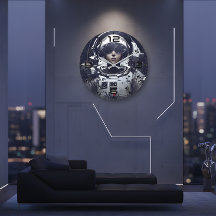 Cyberpunk Kosmische Navigator Wandklok