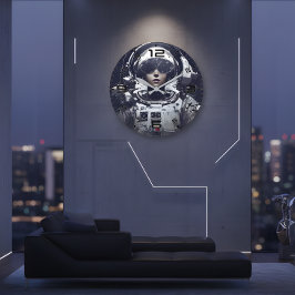 Cyberpunk Kosmische Navigator Wandklok