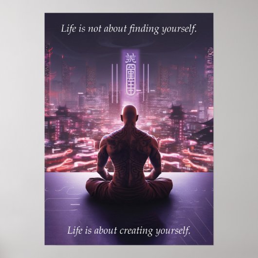 Cyberpunk - Krijger, Gym, Workout, Succes Poster (Voorkant)