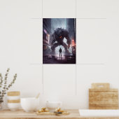 Cyberpunk - Krijger, Gym, Workout, Succes Poster (Keuken)