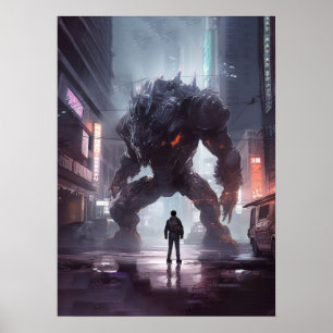 Cyberpunk - Krijger, Gym, Workout, Succes Poster