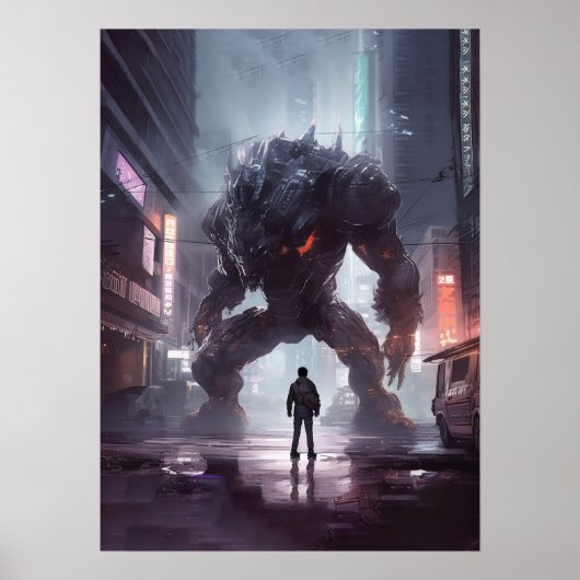 Cyberpunk - Krijger, Gym, Workout, Succes Poster (Voorkant)