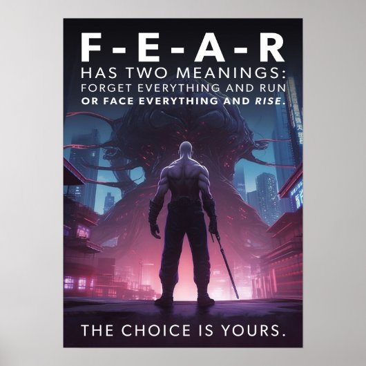 Cyberpunk - Krijger, Gym, Workout, Succes Poster (Voorkant)