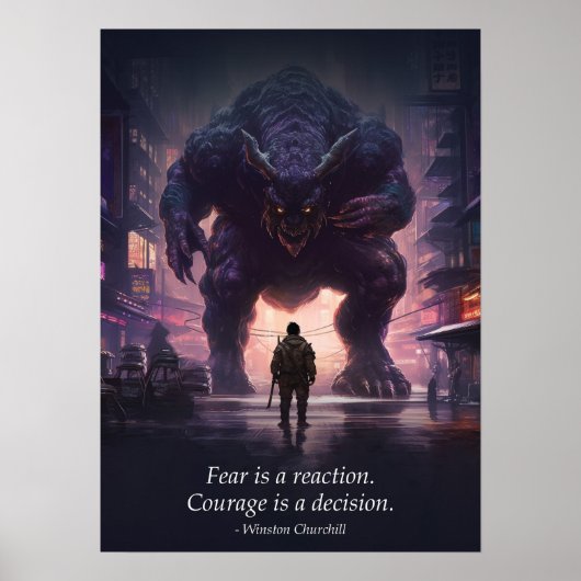 Cyberpunk - Krijger, Gym, Workout, Succes Poster (Voorkant)