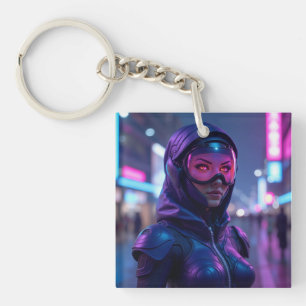 Cyberpunk Krijger Sleutelhanger